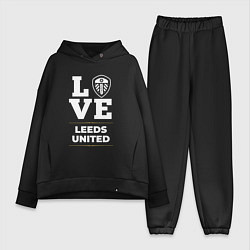 Женский костюм оверсайз Leeds United Love Classic, цвет: черный