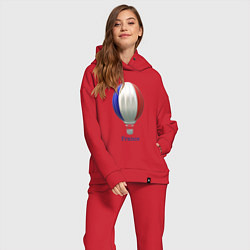 Женский костюм оверсайз 3d aerostat French flag, цвет: красный — фото 2