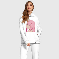 Женский костюм оверсайз Zero Two крупный план, цвет: белый — фото 2