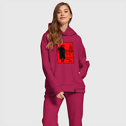 Женский костюм оверсайз Раскольников - А не срубить ли мне бабок, цвет: маджента — фото 2