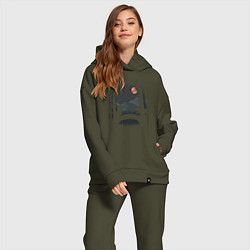 Женский костюм оверсайз Ночное свидание, цвет: хаки — фото 2