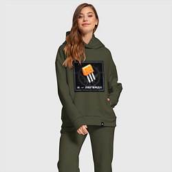 Женский костюм оверсайз Транзистор КТ315 - Легенда, цвет: хаки — фото 2