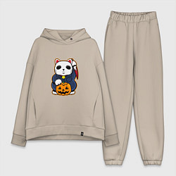 Женский костюм оверсайз Cat Halloween, цвет: миндальный