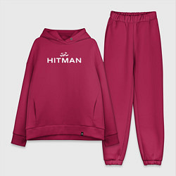Женский костюм оверсайз Hitman - лого, цвет: маджента