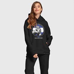 Женский костюм оверсайз Krav-maga emblem tiger, цвет: черный — фото 2