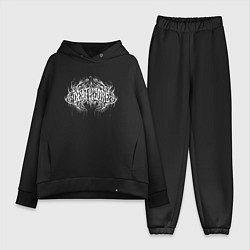 Женский костюм оверсайз Deathcore dark lettering graffiti, цвет: черный