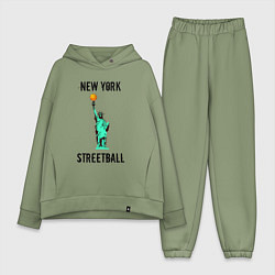 Женский костюм оверсайз Нью-Йорк Стритбол, цвет: авокадо