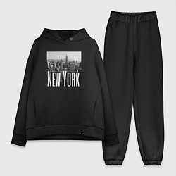 Женский костюм оверсайз New York city in picture, цвет: черный