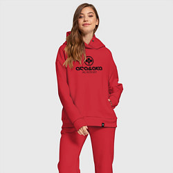 Женский костюм оверсайз Cyberpunk - Arasaka Academy, цвет: красный — фото 2