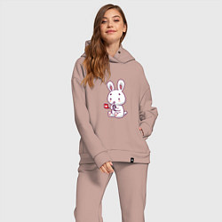 Женский костюм оверсайз Rabbit like, цвет: пыльно-розовый — фото 2