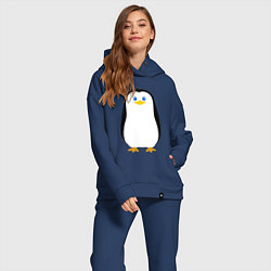 Женский костюм оверсайз Красивый пингвин, цвет: тёмно-синий — фото 2