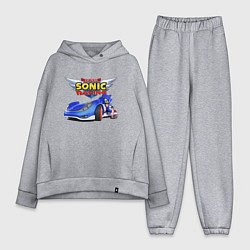 Женский костюм оверсайз Team Sonic racing - hedgehog, цвет: меланж