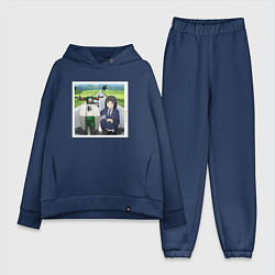 Женский костюм оверсайз Улыбка Когумы - Super Cub, цвет: тёмно-синий