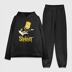 Женский костюм оверсайз Slipknot Барт Симпсон рокер, цвет: черный