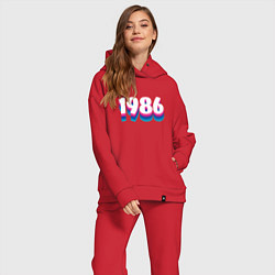 Женский костюм оверсайз Made in 1986 vintage art, цвет: красный — фото 2