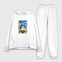 Женский костюм оверсайз Тоторо на дереве, цвет: белый