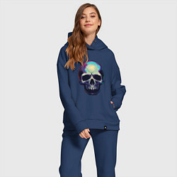 Женский костюм оверсайз Граффити череп, цвет: тёмно-синий — фото 2
