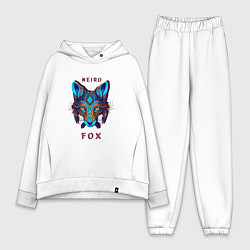 Женский костюм оверсайз Голова лисы - нейронная сеть, цвет: белый