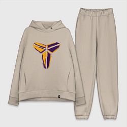 Женский костюм оверсайз Kobe logo, цвет: миндальный