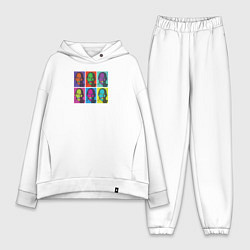 Женский костюм оверсайз Майкл Джордан в стиле Уорхола 2на3, цвет: белый