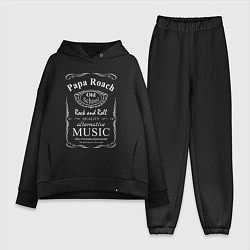 Женский костюм оверсайз Papa Roach в стиле Jack Daniels, цвет: черный