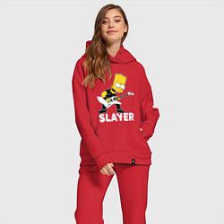 Женский костюм оверсайз Slayer Барт Симпсон рокер, цвет: красный — фото 2