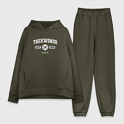 Женский костюм оверсайз Тхэквондо varsity style, цвет: хаки