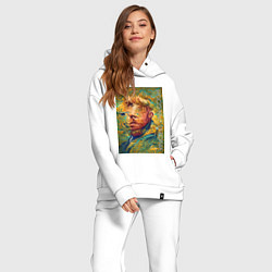 Женский костюм оверсайз Abstract Vincent van Gogh - surrealism self-portra, цвет: белый — фото 2