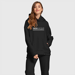 Женский костюм оверсайз TAXIКАРДИЯ - тахикардия, цвет: черный — фото 2