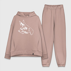 Женский костюм оверсайз Человек-бензопила демон лисы, цвет: пыльно-розовый