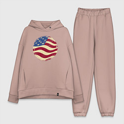 Женский костюм оверсайз Flag USA, цвет: пыльно-розовый