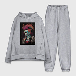 Женский костюм оверсайз Punks no dead, цвет: меланж