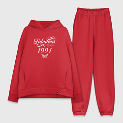 Женский костюм оверсайз Fabulous since 1991, цвет: красный