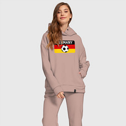 Женский костюм оверсайз Football Germany, цвет: пыльно-розовый — фото 2