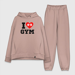Женский костюм оверсайз I love gym, цвет: пыльно-розовый