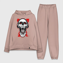 Женский костюм оверсайз DnB skull, цвет: пыльно-розовый