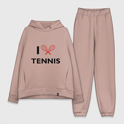 Женский костюм оверсайз I Love Tennis, цвет: пыльно-розовый