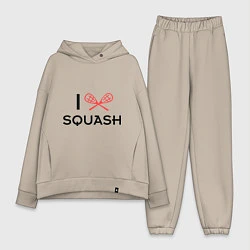 Женский костюм оверсайз I Love Squash, цвет: миндальный