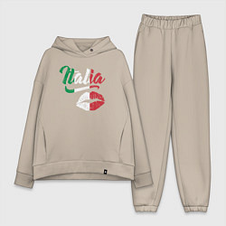 Женский костюм оверсайз Поцелуй Италии, цвет: миндальный