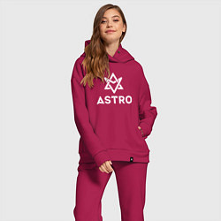 Женский костюм оверсайз Astro logo, цвет: маджента — фото 2