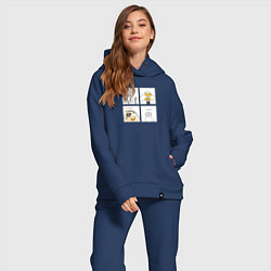 Женский костюм оверсайз Пивной ежик комикс, цвет: тёмно-синий — фото 2