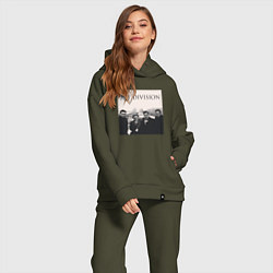 Женский костюм оверсайз Тру фанат Joy Division, цвет: хаки — фото 2