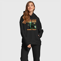 Женский костюм оверсайз Skibidi toilet agent, цвет: черный — фото 2