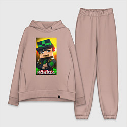 Женский костюм оверсайз Roblox green man, цвет: пыльно-розовый