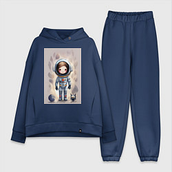 Женский костюм оверсайз Милый маленький космонавт - нейросеть, цвет: тёмно-синий
