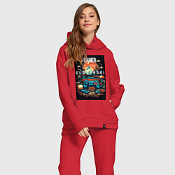 Женский костюм оверсайз Геймер old school, цвет: красный — фото 2