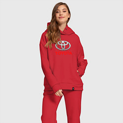 Женский костюм оверсайз Toyota sport auto brend, цвет: красный — фото 2