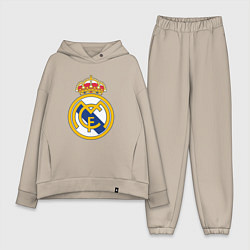 Женский костюм оверсайз Real madrid fc sport, цвет: миндальный