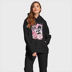 Женский костюм оверсайз Blackpink коллаж, цвет: черный — фото 2