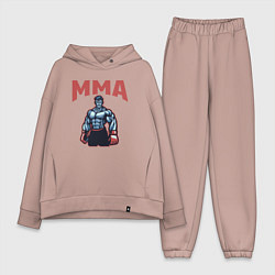 Женский костюм оверсайз MMA боец, цвет: пыльно-розовый
